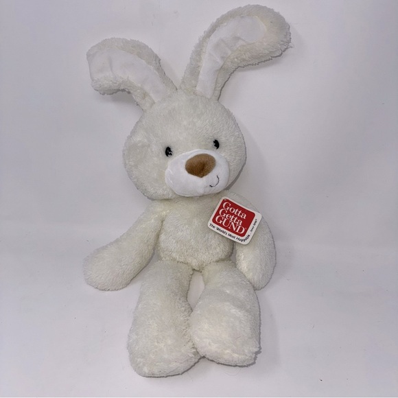 NWT VINTAGE GUND FUZZY BUNNY RABBIT PLUSH 16" 320508 BROWN NOSE - Picture 1 of 8